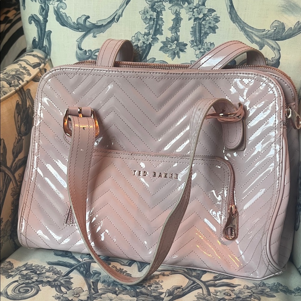Ted Baker Glossy Pink Chevron Bag